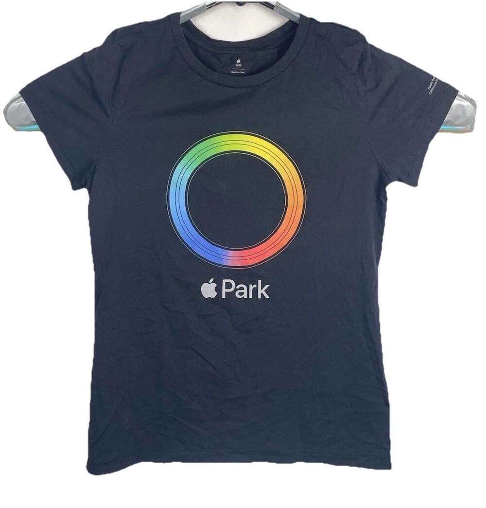 Apple Park Rainbow Infinity Loop Graphic T-Shirt - Black Medium